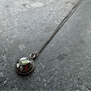 Beautiful Vintage Danecraft Hematite stone Sterling Silver 925 Necklace